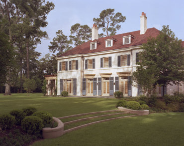 Knollwood Residence terraced lawn, Houston, TX