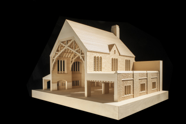 Exterior of model of St. Johns School Great Hall, Houston, TX