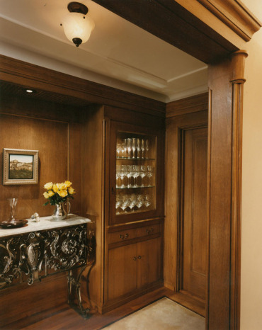 River Oaks Garage and Wine Room built in hutch, Houston, TX