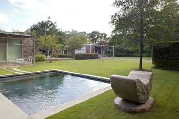 West Lane Residence pool and statue, Houston, TX