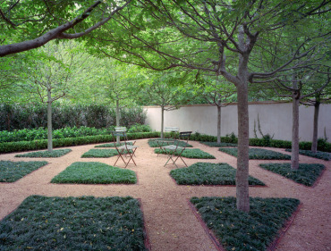 Knollwood Residence gravel bosque courtyard, Houston, TX