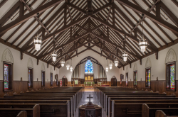 St. Mark's Episcopal Church view from center aisle, Houston, TX