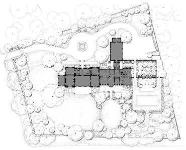 Knollwood Residence aerial view plan, Houston, TX