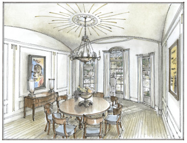 Regency Style House in River Oaks dining room, Houston, TX