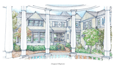 Seaside Residence courtyard perspective drawing