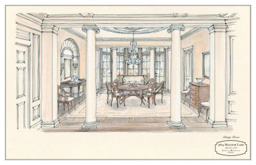 Meadow Lake Residence dining room drawing