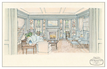 Meadow Lake Residence family room drawing