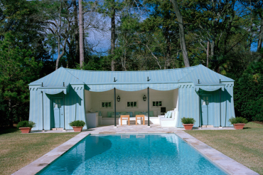 Inverness Tent Cabana front facade, Houston, TX