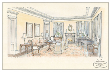 Meadow Lake Residence living room drawing