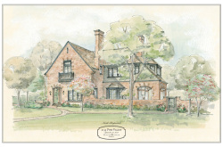 Pine Valley Residence north perspective drawing, Houston, TX