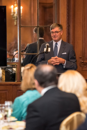Bill Curtis speaking at the 2015 John Staub Awards.